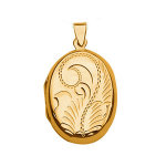 Pendentif en vermeil cassolette ovale ouvrag - possibilit d'insrer 1 ou 2 photos droite et gauche