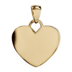 Pendentif en vermeil coeur arrondi à graver grand modèle - plaque prestige Pendentif en vermeil coeur arrondi à graver grand modèle - plaque prestige