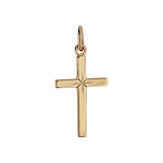 Pendentif en vermeil croix diamant�e etoile 22mm dim 20x12 mm