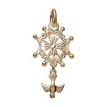 Pendentif croix huguenote en vermeil grand modle