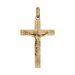Pendentif en vermeil j�sus christ sur croix diamant� - grand mod�le