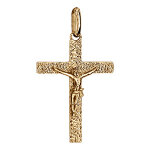 Pendentif en vermeil j�sus christ sur croix diamant�e - moyen mod�le