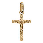 Pendentif en vermeil j�sus christ sur croix diamant�e - petit mod�le