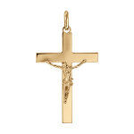 Pendentif en vermeil j�sus christ sur croix - grand mod�le