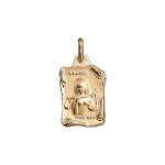 Pendentif en vermeil massif brillant et sable grand parchemin balance