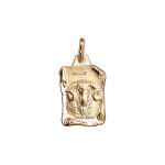 Pendentif en vermeil massif brillant et sable grand parchemin blier