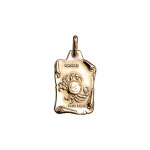 Pendentif en vermeil massif brillant et sable grand parchemin cancer