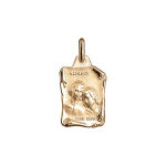 Pendentif en vermeil massif brillant et sable grand parchemin gemeaux