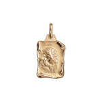 Pendentif en vermeil massif brillant et sable grand parchemin lion