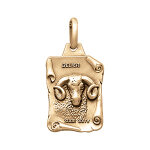 Pendentif en vermeil massif vieilli grand parchemin b�lier