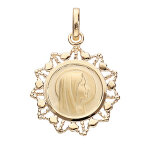 Pendentif en vermeil m�daille vierge avec contour dentel�
