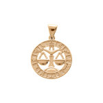Pendentif en vermeil mdaille zodiaque balance