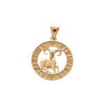 Pendentif en vermeil mdaille zodiaque blier
