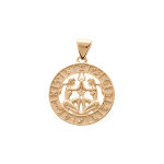 Pendentif en vermeil mdaille zodiaque gmeaux