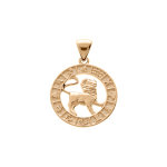 Pendentif en vermeil mdaille zodiaque lion
