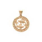 Pendentif en vermeil mdaille zodiaque poissons