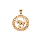 Pendentif en vermeil mdaille zodiaque taureau