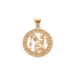 Pendentif en vermeil mdaille zodiaque verseau