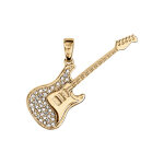 Pendentif en vermeil et oxydes sertis guitare rock 35mm Pendentif en vermeil et oxydes sertis guitare rock 35mm