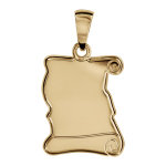 Pendentif en vermeil parchemin  graver grand modle - plaque prestige