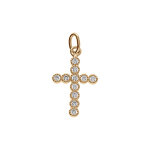 Pendentif en vermeil petite croix avec oxydes blancs 15 x 16mm