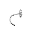 Piercing de nez en acier barrette d'oxydes blancs