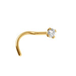 Piercing de nez en acier dor avec oxyde blanc