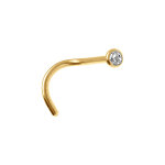 Piercing de nez en acier dor oxyde blanc clos