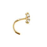 Piercing de nez en acier dor avec oxydes blancs sertis