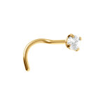 Piercing de nez en acier dor oyde blanc solitaire