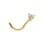 Piercing de nez en acier dor triangle d'oxydes blancs