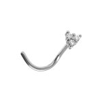 Piercing de nez en acier triangle blanc