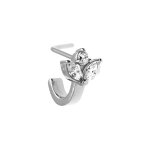 Piercing de nez en acier troix oxydes blancs Piercing de nez en acier troix oxydes blancs