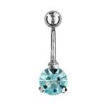 Piercing de nombril en acier avec oxyde rond bleu ciel