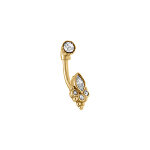 Piercing oreille en acier doré rook et arcade oxyde blanc Piercing oreille en acier doré rook et arcade oxyde blanc