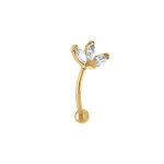Piercing d'oreilles en acier doré rook et arcade oxydes blancs Piercing d'oreilles en acier doré rook et arcade oxydes blancs