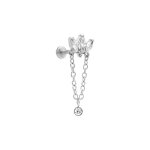 Piercing d'oreille en acier helix avec oxydes blancs Piercing d'oreille en acier helix avec oxydes blancs