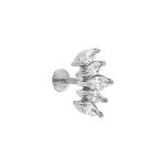 Piercing oreille en acier oreille helix, tragus 5 oxydes blancs