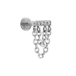 Piercing oreille en acier hlix, tragus avec chainette