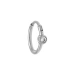 Piercing oreille en acier hlix, tragus, daith, rook avec oxyde blanc centre anneau