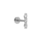 Piercing oreille en acier helix, tragus oxydes blancs en long