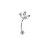 Piercing d'oreille en acier rook et arcade d'oxydes blancs Piercing d'oreille en acier rook et arcade d'oxydes blancs