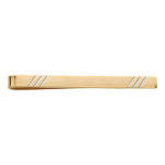 Pince  cravate en acier et pvd jaune strie  graver