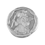 Plaque magntique en acier en forme de sceau saint - christophe - diamtre 34mm