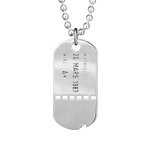 Collier en argent plaque militaire en argent troue avec chane boule