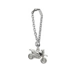 Porte - clef en argent moto cross