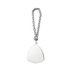 Porte - clef en argent avec plaque triangulaire  graver