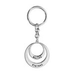 Porte - clef massif argent passiv pendentif 2 cercles  graver