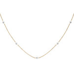 Sautoir acier et pvd jaune avec perles de culture d'eau douce, 90cm