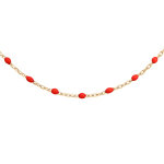 Sautoir en argent et dorure jaune avec olives couleur rouge 60 + 10cm Sautoir en argent et dorure jaune avec olives couleur rouge 60 + 10cm